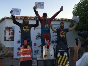 Street luge podium Salzadella 2015